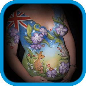 bodypaint, uitgebreide bellypaint, uitgebreide belly paint, body paint