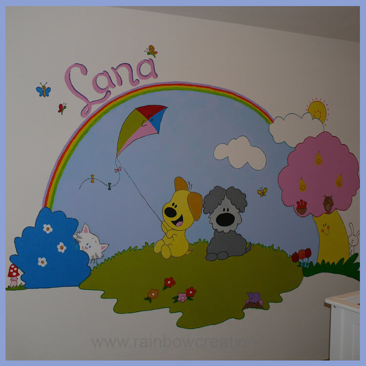 muurschildering kinderkamer, muurschilderingen babykamer